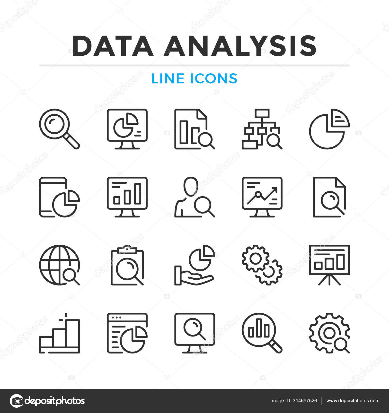 데이터 아이콘 현대적 그래픽 디자인 아이콘 스톡 벡터 - ©magurok5 314697526