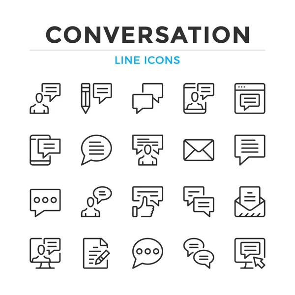 Conjunto Iconos Línea Conversación Elementos Contorno Moderno Conceptos Diseño Gráfico Ilustraciones De Stock Sin Royalties Gratis