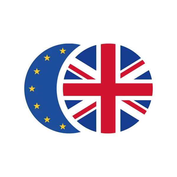 Vlajka Spojeného Království Vlajka Evropské Unie Koncept Brexitu Vektorová Ikona — Stockový vektor