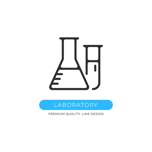Icône Laboratoire Chimie Fiole Bécher Pharmacie Concepts Scientifiques Élément Graphique — Image vectorielle