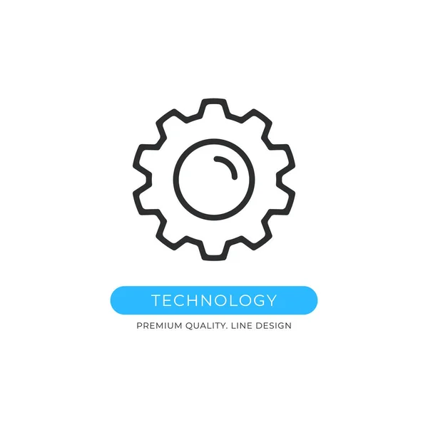 Ikona Technologii Koło Zębate Koło Zębate Koncepcje Inżynierii Komputerowej Wysokiej — Wektor stockowy