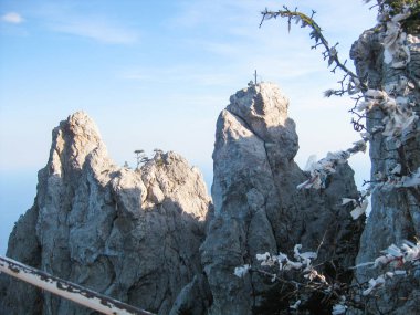 Dağların manzarası. 