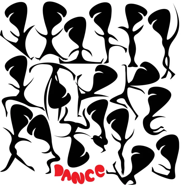 Silhouet Van Dancing Man Geïsoleerde Witte Achtergrond — Stockvector