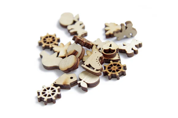 Miniature figures laser cutting wood — Stock Photo, Image