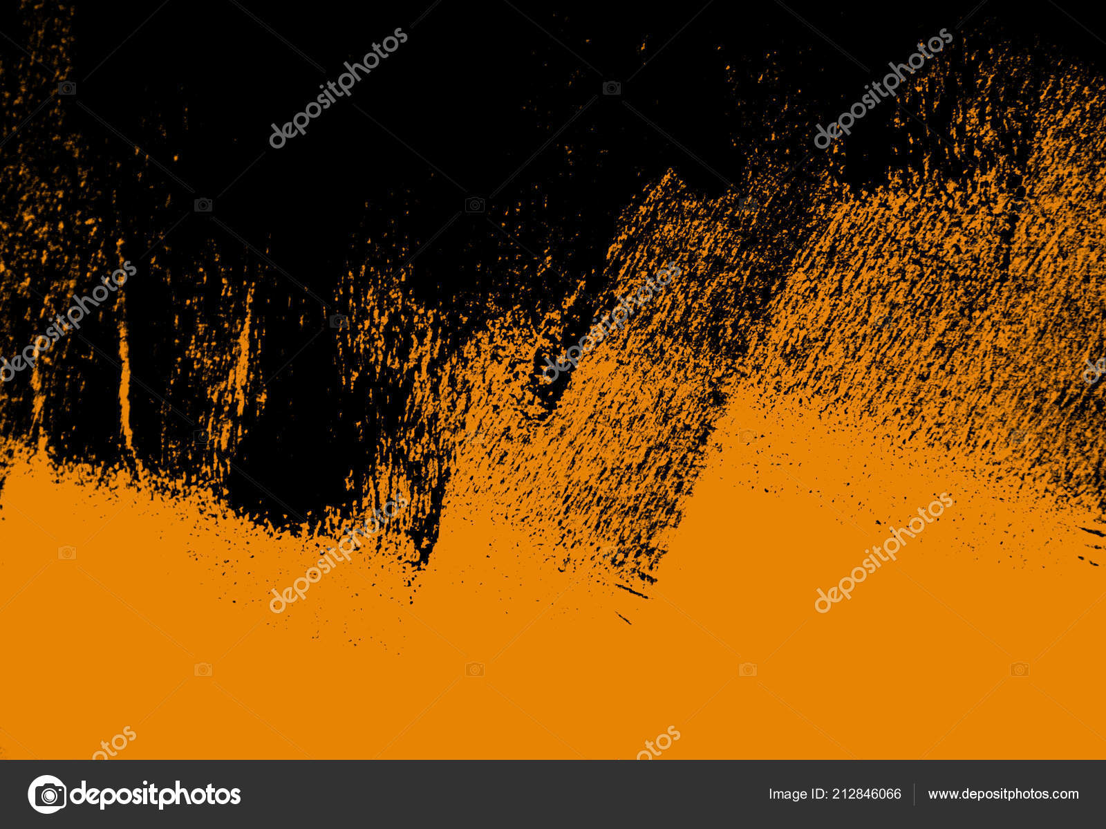 Orange and black paint fashion background texture with grunge brush