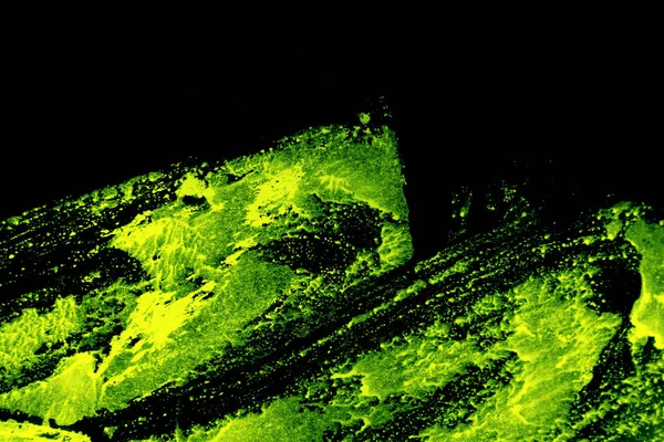 Siyah ve sarı yeşil el boyalı arka plan dokusu ile grunge fırça darbeleri — Stok fotoğraf