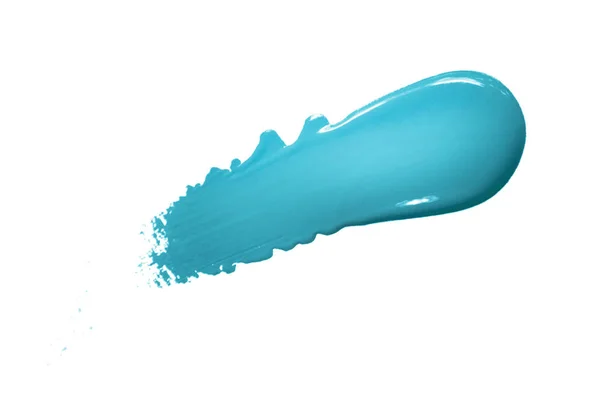 Turquoise beautiful paint brush  spot stroke on isolated white background — Stock Photo, Image