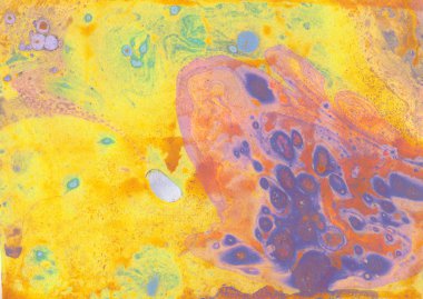 Soyut pembe mavi sarı mermer doku, Akrilikler moda sanat