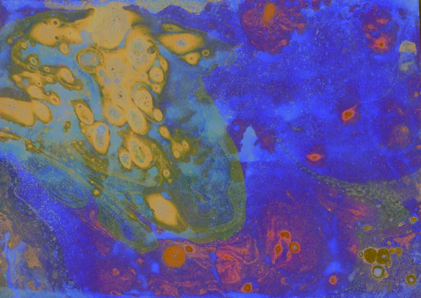 Soyut pembe mavi sarı mermer doku, Akrilikler moda sanat — Stok fotoğraf