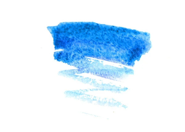 孤立した白地水彩ブルー スポット — ストック写真