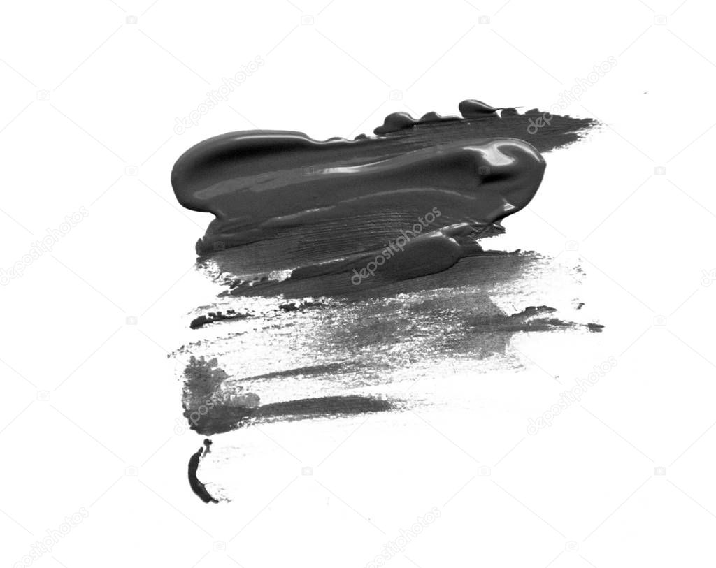 grey paint brush spot stroke on white 