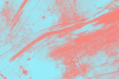 mercan pembe ve açık mavi boya grunge fırça doku arka plan