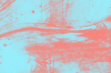mercan pembe ve açık mavi boya grunge fırça doku arka plan