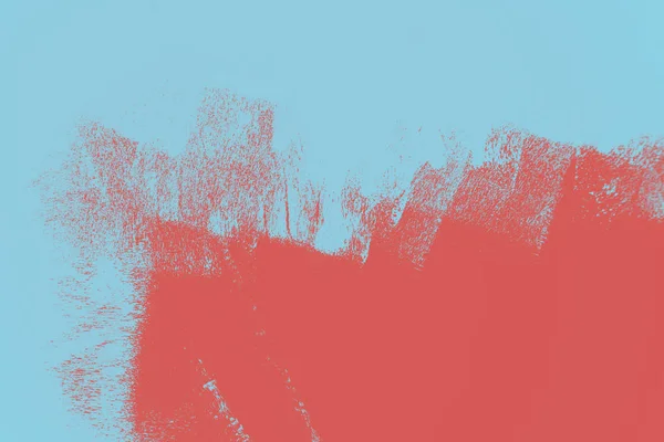 Koraal-roze en blauwe verf abstracte achtergrond textuur met grunge penseelstreken — Stockfoto