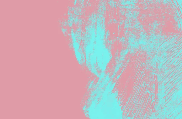 ピンク珊瑚と青のペイント ブラシ ストロークの背景 — ストック写真