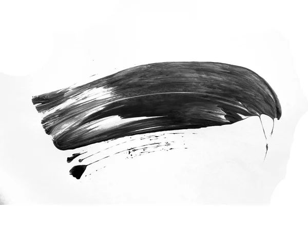 Beyaz arka plan üzerinde siyah boya fırça lekeler — Stok fotoğraf