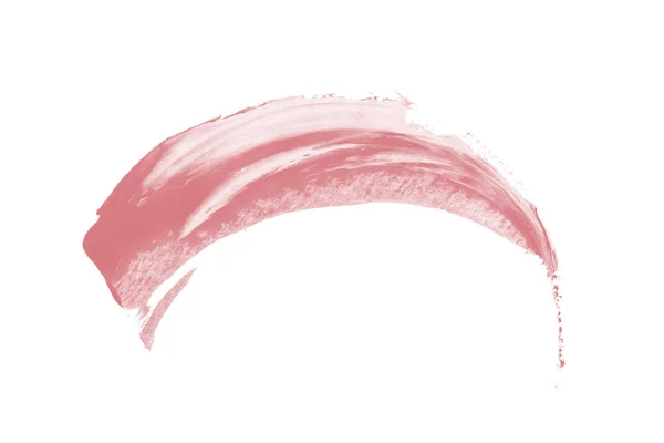 Ροζ, κοράλλι χρώμα βούρτσα κηλίδες σε λευκό φόντο — Φωτογραφία Αρχείου