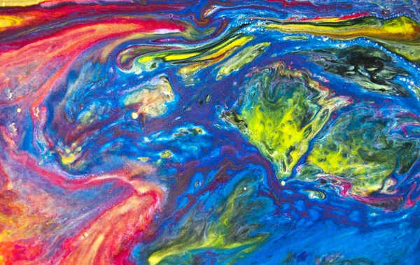 Abstract red green blue marble texture, acrylics art — Stock Photo, Image