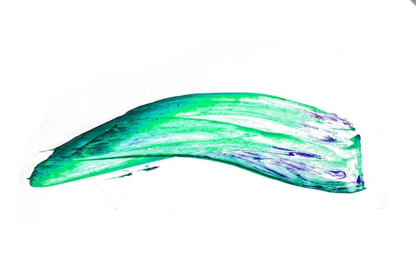 Blå grön färg pensel fläckar på vit — Stockfoto