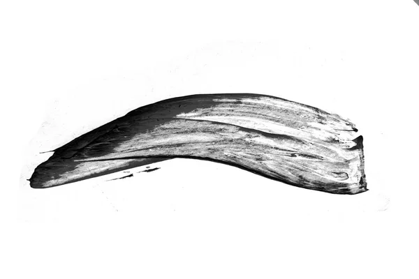 Beyaz arka plan üzerinde beyaz siyah boya fırça lekeler — Stok fotoğraf