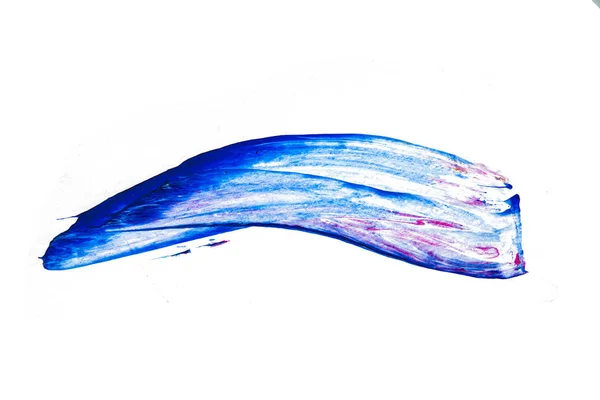Mor pembe mavi boya fırça noktalar beyaz arka plan üzerinde — Stok fotoğraf