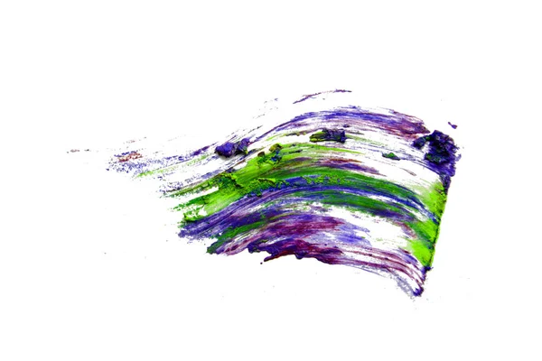 Menekşe yeşil mavi boya fırça noktalar beyaz arka plan üzerinde — Stok fotoğraf