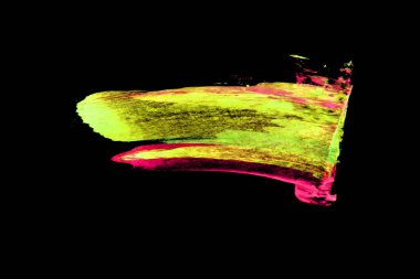 siyah arka plan üzerinde turuncu mor yeşil mavi boya fırça lekeler