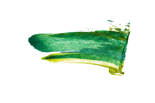 Beyaz zemin üzerine yeşil boya fırça noktalar — Stok fotoğraf