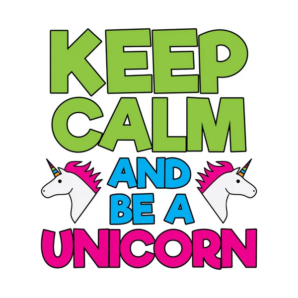 Keep Calm Unicorn Best Print Design Clothing Shirt Other - Stok Vektor