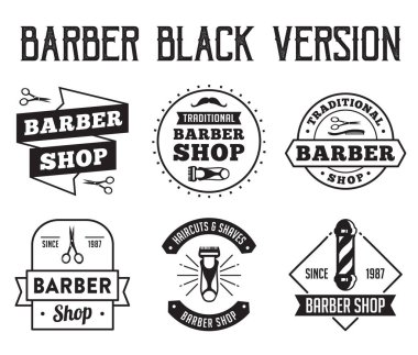 Rozet ve Logo, iyi için senin dükkanı berber. iyi vektör.