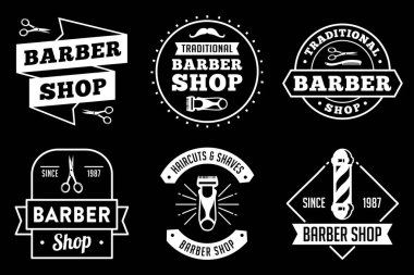 Rozet ve Logo, iyi için senin dükkanı berber. iyi vektör.
