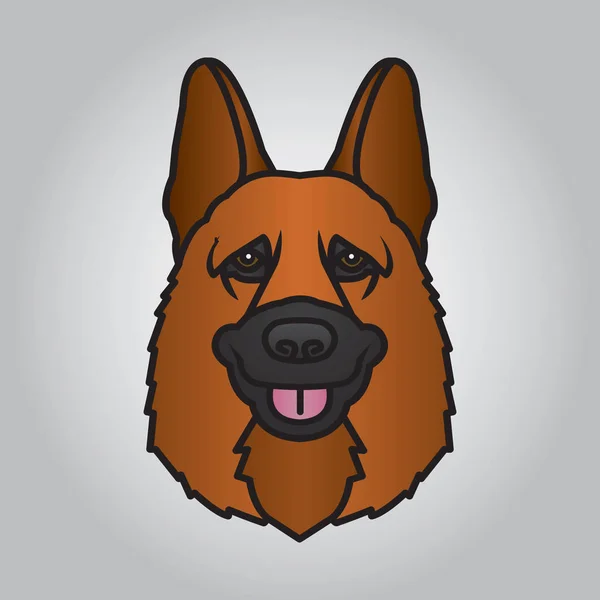 Cabeza Perro Policía Ilustración Mascota Buena Para Imprimir — Archivo Imágenes Vectoriales