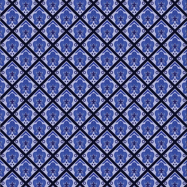 Batik Niebieskie Tony Tekstury Tła Dobry Dekoracji — Wektor stockowy