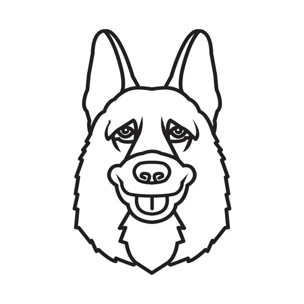 Cabeza Perro Policía Ilustración Mascota Buena Para Imprimir — Vector de stock