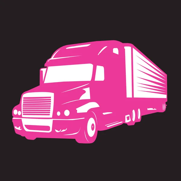 Ροζ Μεγάλο Φορτηγό Εικόνα Και Σύμβολο Των Γυναικών Καλό Για — Διανυσματικό Αρχείο