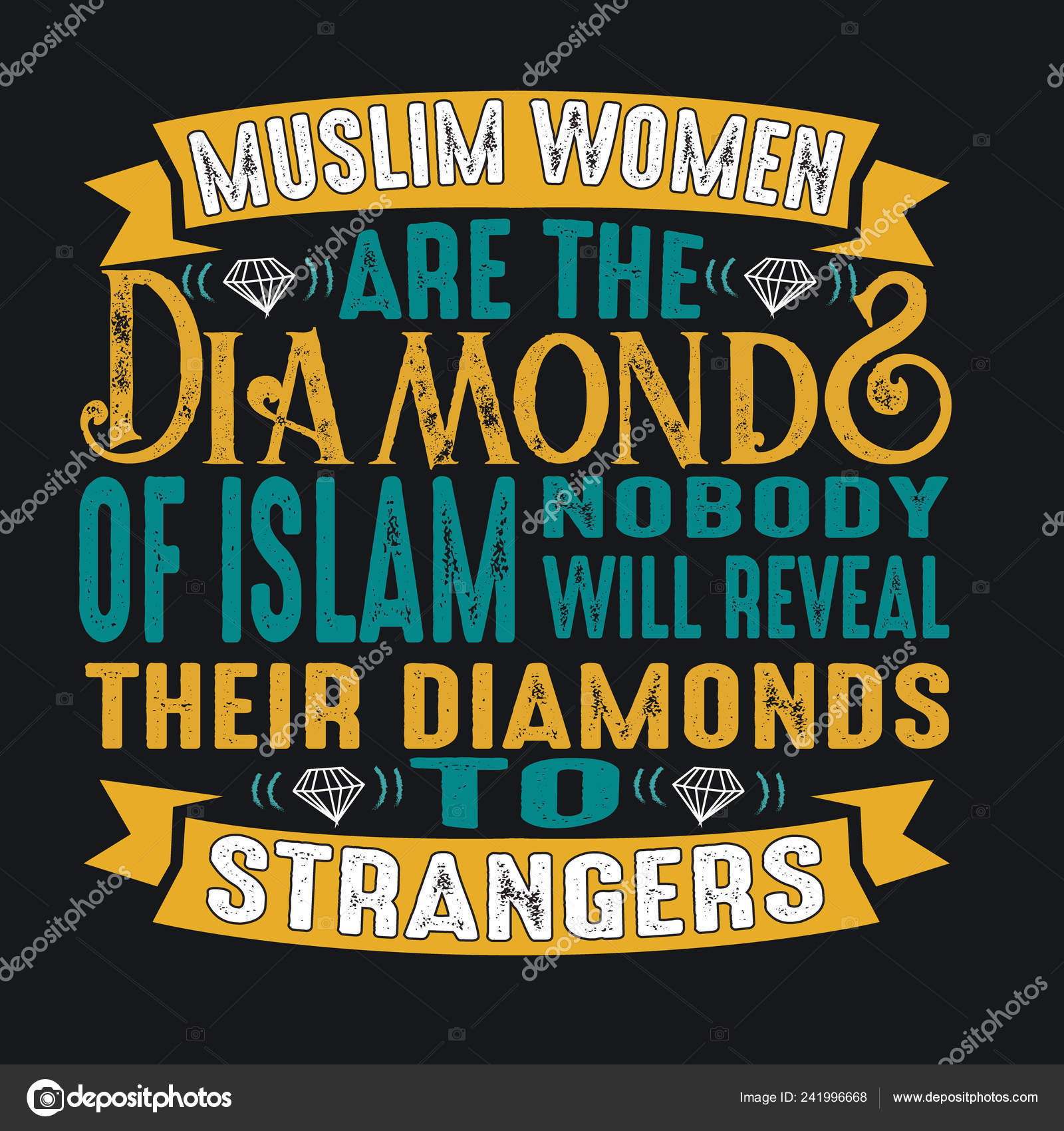 Les Femmes Musulmanes Sont Diamant Citation Musulmane Dire Image Vectorielle Par Blueasarisandi C Illustration