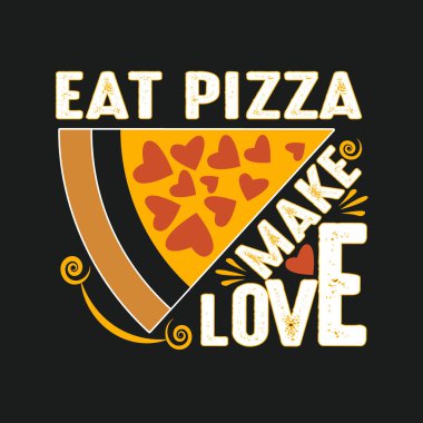 Pizza teklif ve söyleyerek. Pizza olun yemek seviyorum