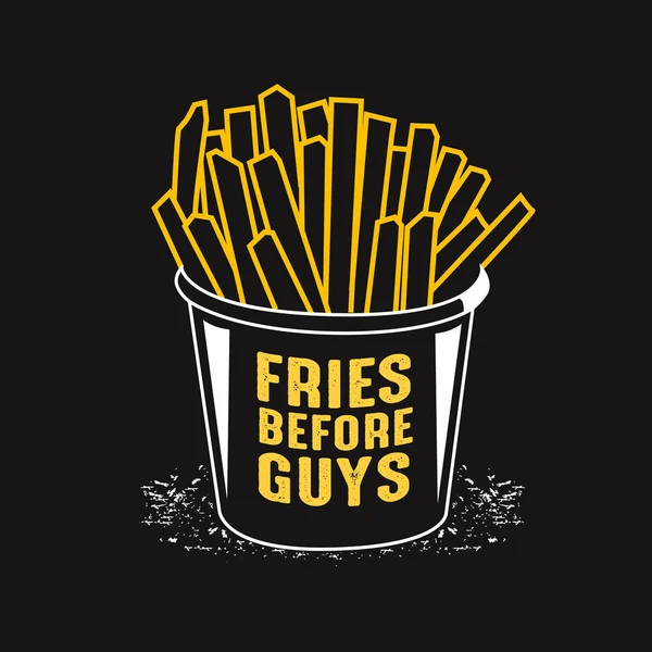 Citation Pommes Terre Dire Frites Avant Les Gars — Image vectorielle