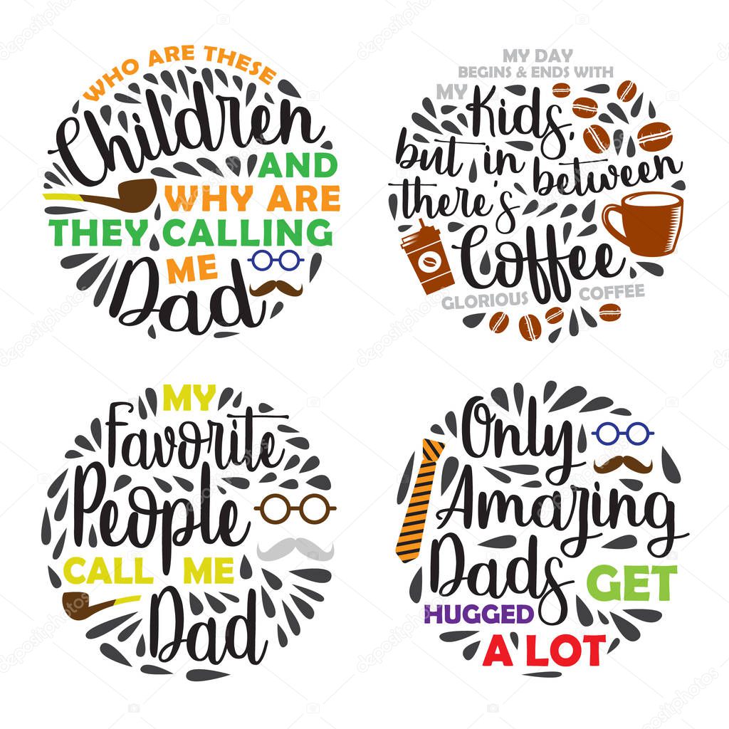 father s Day Saying and Quotes. Best dad set bundle