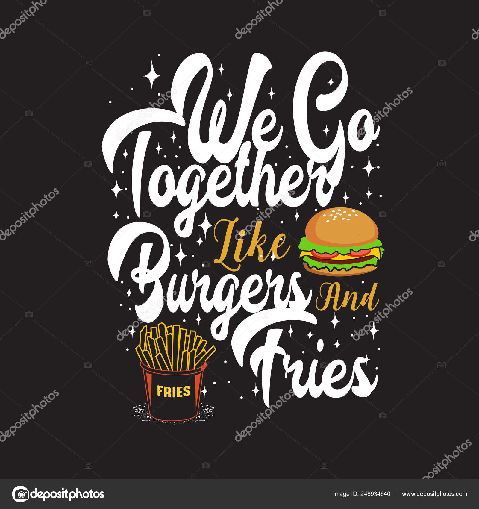 Burger Quote and Saying good for print design. Stock Vector by  ©blueasarisandi 248934640, image size:1600x1700