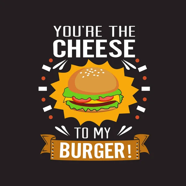 Hamburger citeren en zeggen goed voor afdrukontwerp. — Stockvector