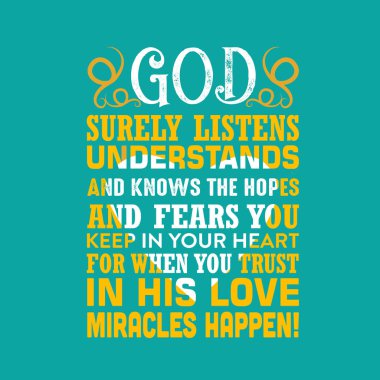 Muslim Quote. God surely listens understands and know the hopes. clipart
