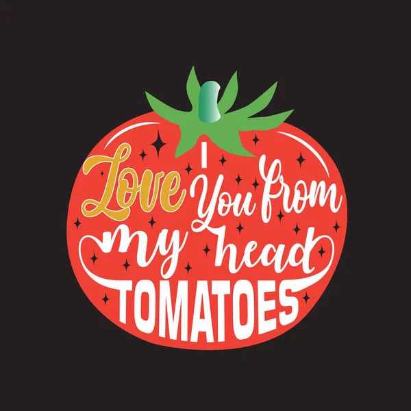 Αποσπάσματα Φρούτων Αγαπώ Από Τις Τομάτες Μου — Διανυσματικό Αρχείο