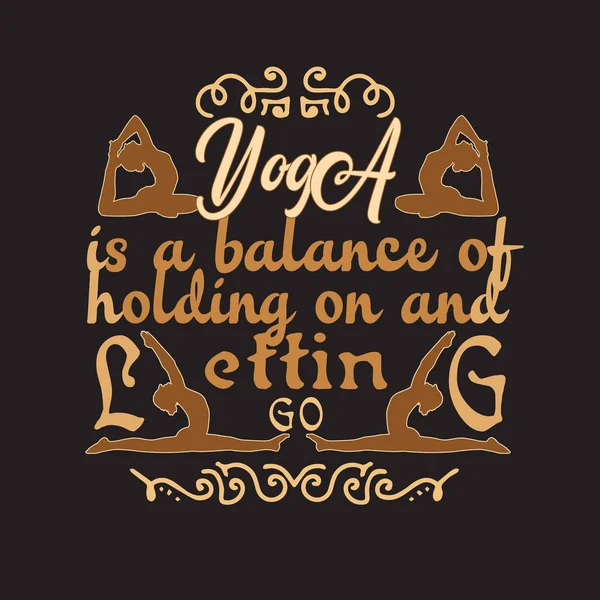 Yoga citar e dizer bom para design de impressão . — Vetor de Stock