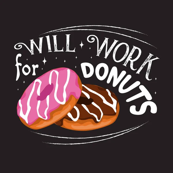 Donuts Citation et dire bon pour les collections de nourriture — Image vectorielle