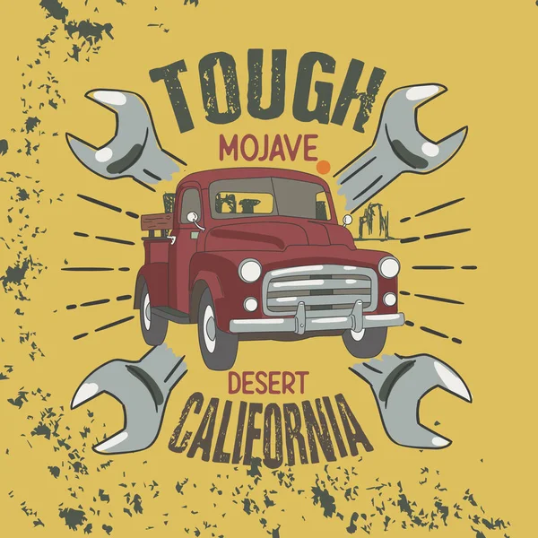 Tough Mojave Desert California Slogan, bon pour tee graphique . — Image vectorielle