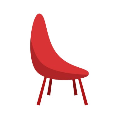 Minimalist Kırmızı Sandalye Vektör İllüstrasyonu. Sanat derleme sanatı kesmek için iyidir