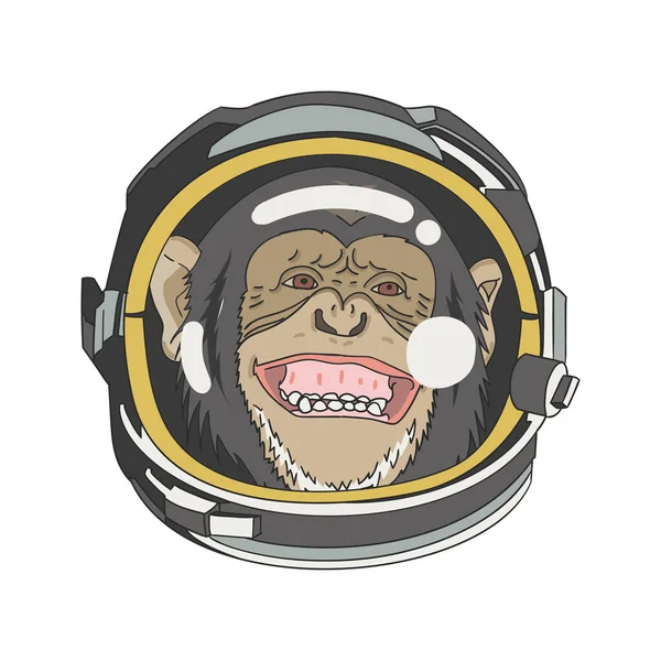Smile Monkey Head Astronauten Illustration Gut Zum Schneiden Von Dateien — Stockvektor