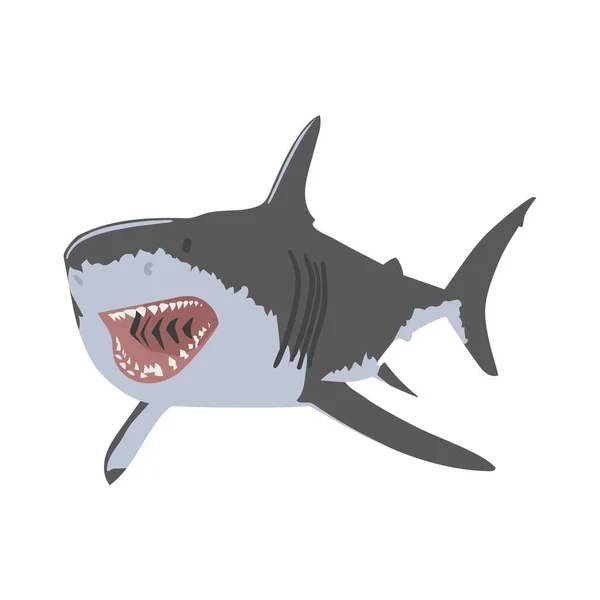 Köpekbalığı Ağız Vektör Illüstrasyonunu Açar Dosya Kesmek Için Sanat Kırpma — Stok Vektör