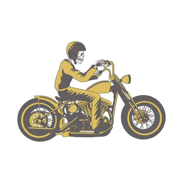 Иллюстрация Вектора Мотоцикла Skull Ride Classic Искусство Клипа Резки Файлов — стоковый вектор